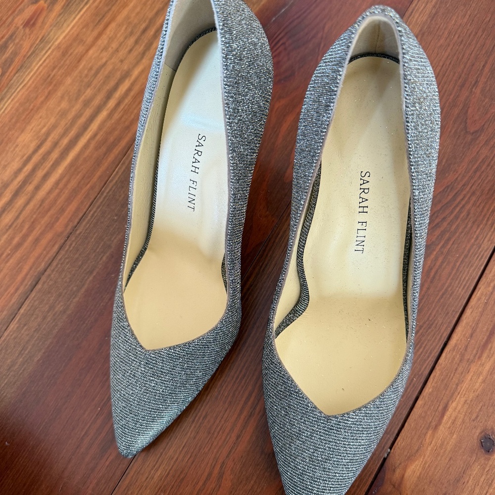 Sarah Flint Perfect Pump in Gunmetal Lame